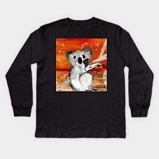 Bushfire Koala. Kids Long Sleeve T-Shirt